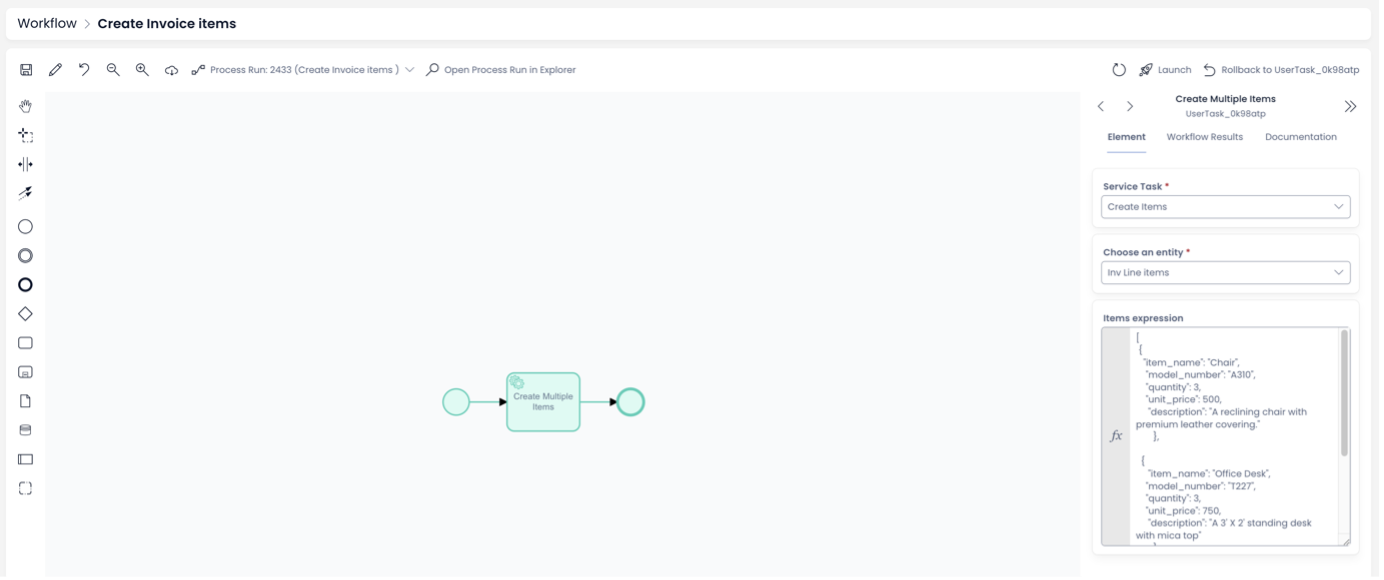 Image showing green task indicating the service task ran successfully